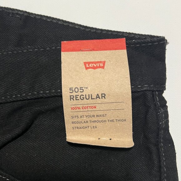Levi's 505 Regular Jeans *NWT Straight Leg Black Jeans Men's size 38x32 - Picture 7 of 8